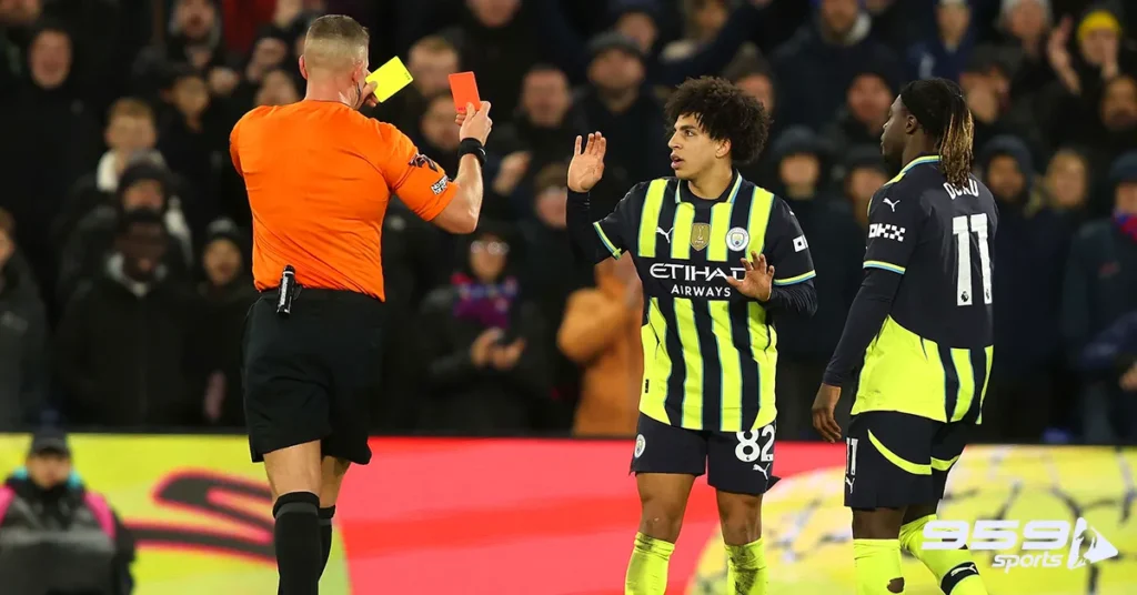 Pep Guardiola speaks out on Rico Lewis red card in draw with Crystal Palace