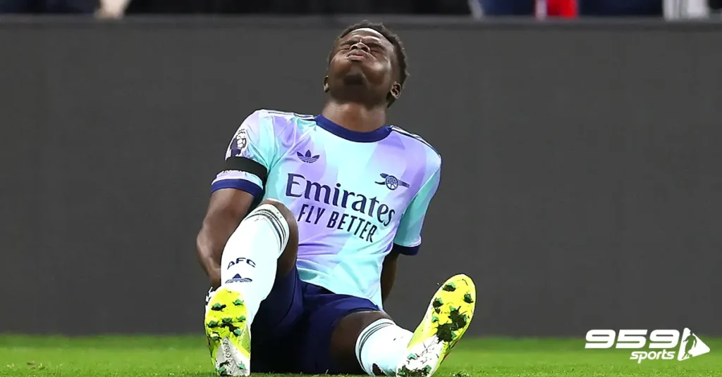 Saka suffered a hamstring injury in Saturday's 5-1 win over Crystal Palace.